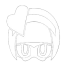 Simplified icon depicting Kamen Rider Poppy's mask